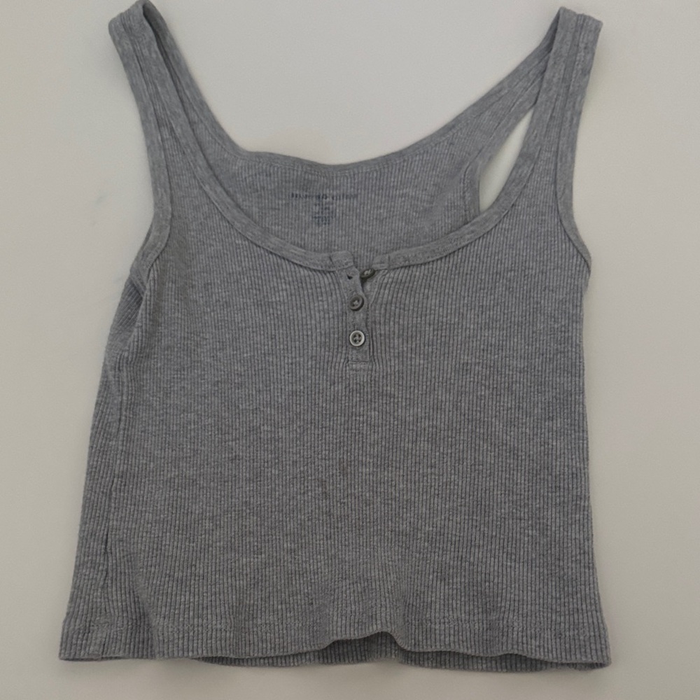 Brandy Melville Charcoal Ribbed Tank Top
